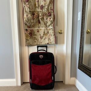 Red and Black Rolling Suitcase